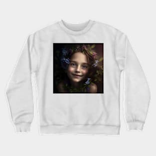 A Young Child Wearing A Wreath of Flowers Crewneck Sweatshirt